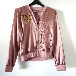 San Jay Embriodred Pattern Bomber Jacket